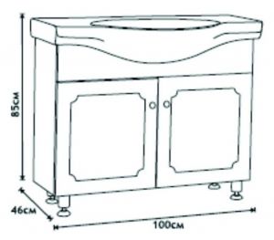 Шкаф за баня от PVC АЙВЪН 100 см ICP 10080
