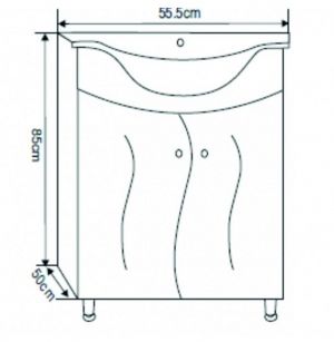 Шкаф за баня от PVC ПАУЛО 55 см ICP 5549