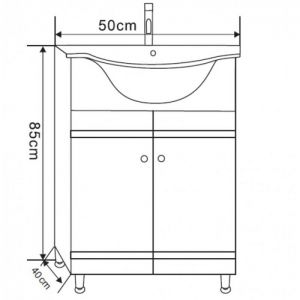 Шкаф за баня от PVC 50 см ICP 5044 NEW