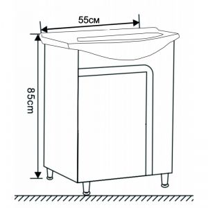 Долен PVC шкаф за баня АЛЕН 55 см ICP 5542