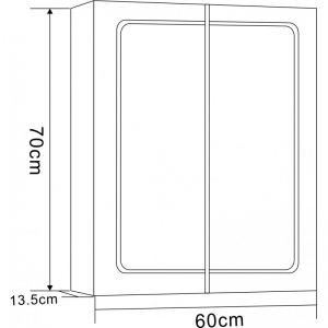 Горен огледален шкаф за баня от PVC с LED осветление ДЕСПИНА 60 см ICMC 7013LED