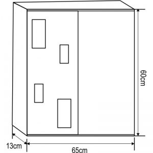 Шкаф за баня от PVC огледален горен с LED осветление ДАФНИ 65 см ICMC 1355-65