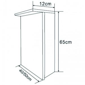 Шкаф за баня от PVC огледален горен с LED осветление 40 см ICMC 1040-65 размери
