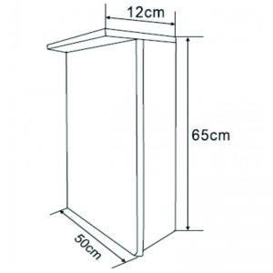 Шкаф за баня от PVC огледален горен с LED осветление 50 см ICMC 1050-65 размери