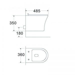 Конзолна тоалетна чиния без ръб ICC 3635W