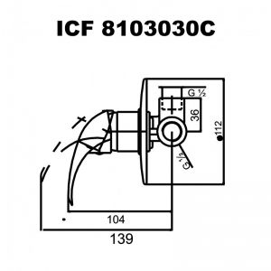Смесителна батерия за душ за вграждане ОЛИВИЯ ICF 8101030C