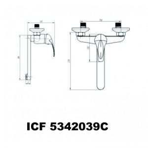Смесителна батерия за кухненска мивка ЕКО стенна ICF 5342039C