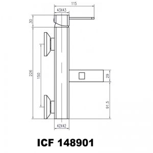 Смесителна батерия за вана/душ КУАРТО ICF 148901C