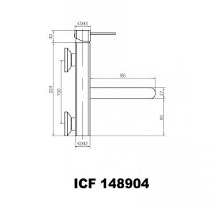Смесителна батерия за кухненска мивка КУАРТО стенна ICF 148904C