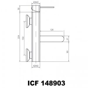 Смесителна батерия за умивалник КУАРТО стенна ICF 148903C