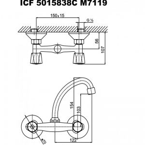 Смесителна батерия за кухненска мивка КЛИЕР с J-лебедка ICF 5015838C-M7119