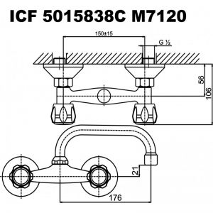 Смесителна батерия за кухненска мивка КЛИЕР с U-лебедка ICF 5015838C-M7120