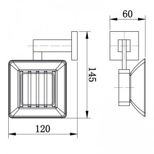 Стъклена сапунерка за баня НАОМИ ICA 2659 квадратен дизайн