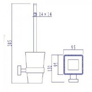 Държач за четка за тоалетна чиния стенна ЛИЗЕЛ ICA 7294 - квадратен дизайн