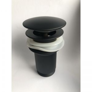 Черен клик сифон за мивка за баня с преливник IC S706B