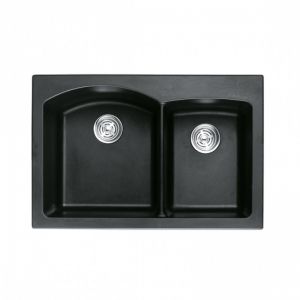 Черна гранитна кухненска мивка 84х56х24 см ICGS 8401 BLACK