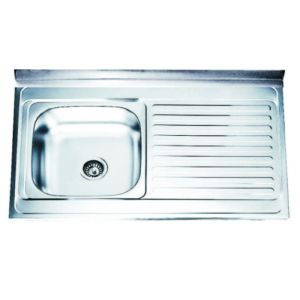 Бордова кухненска мивка от алпака с десен плот 100х60х16 см ICK 10060