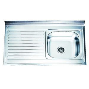 Бордова кухненска мивка от алпака с ляв плот 100х60х16 см ICK 10060