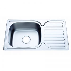 Кухненска мивка от алпака за вграждане с десен плот 76х42х18 см ICK 7642 D