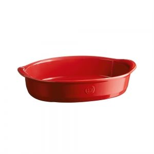 EMILE HENRY Керамична овална форма за печене "OVAL OVEN DISH" - 35х22,5 см - цвят червен