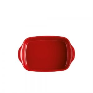 EMILE HENRY Керамична правоъгълна форма за печене "SMALL RECTANGULAR OVEN DISH" - 30х19 см - цвят червен