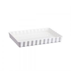 EMILE HENRY Керамична правоъгълна форма за тарт "DEEP RECTANGULAR TART DISH "- 33,5х24 - цвят бял