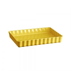EMILE HENRY Керамична правоъгълна форма за тарт "DEEP RECTANGULAR TART DISH" - 33,5х24 - цвят жълт