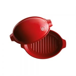 EMILE HENRY Керамична форма за печене на пиле "CHICKEN ROASTER" - 2,5 л / 35,5х24 см - цвят червен