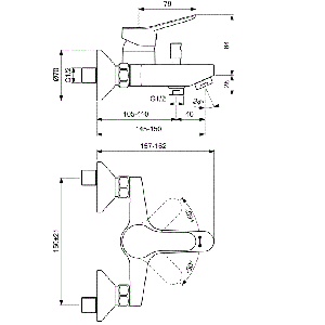 Смесителна батерия за вана/душ за баня SCORPIO без аксесоари VIDIMA BC168AA