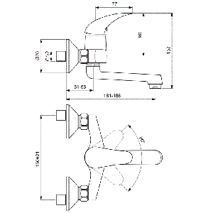 Стенна смесителна батерия за умивалник за баня ORION VIDIMA B1024AA