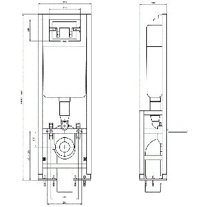 Структура за вграждане за окачена тоалетна чиния с хромиран бутон VIDIMA W371267