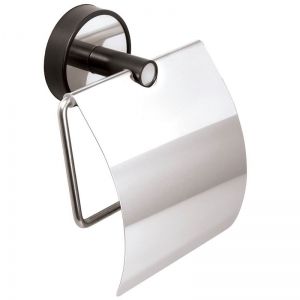 Поставка за тоалетна хартия с капак OPTIMO черна Аксесоари KAPITAN 6403