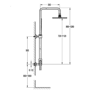 Стационарна душ система за баня JUNO за смесител за вграждане BERGSEE BS8851