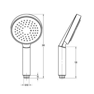 Еднофункционален ръчен душ за баня BS552