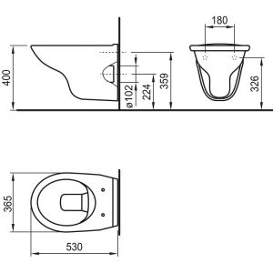 Конзолна тоалетна чиния NEO B-RIMLESS