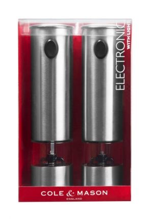 COLE & MASON Комплект електрически мелнички за сол и пипер “BATTERSEA“ - 21 см