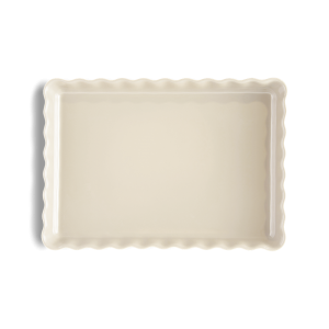 EMILE HENRY Керамична правоъгълна форма за тарт "DEEP RECTANGULAR TART DISH "- 33,5х24 - цвят екрю