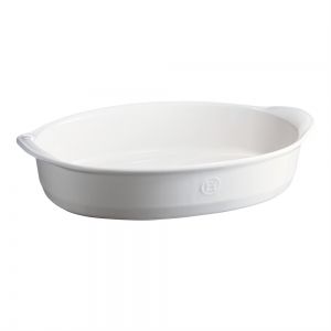EMILE HENRY Керамична овална форма за печене "LARGE OVAL OVEN DISH" - 41,5х26,5 см - цвят бял