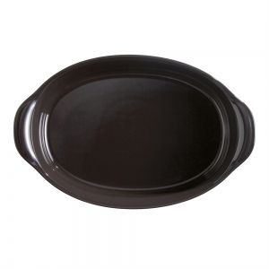EMILE HENRY Керамична овална форма за печене "LARGE OVAL OVEN DISH" - 41,5х26,5 см - цвят черен