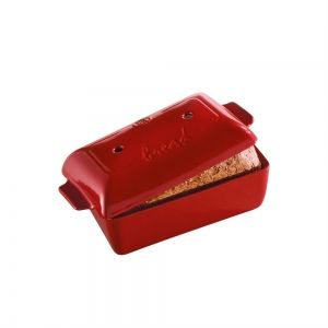 EMILE HENRY Керамична правоъгълна форма за печене на хляб "BREAD LOAF BAKER" - 28х13х12 см - цвят червен