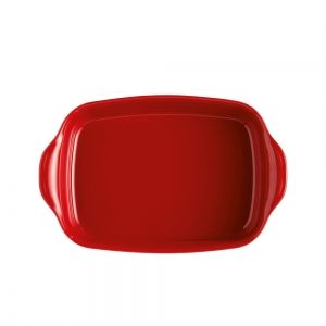 EMILE HENRY Керамична правоъгълна форма за печене "RECTANGULAR OVEN DISH"- 36,5х23,5 см - цвят червен