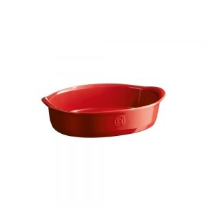 EMILE HENRY Керамична овална форма за печене "SMALL OVAL OVEN DISH" - 27,5х17,5 см - цвят червен