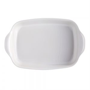 EMILE HENRY Керамична правоъгълна форма за печене "LARGE RECTANGULAR OVEN DISH" - 42х28 см - цвят бял