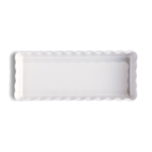 EMILE HENRY Керамична плитка правоъгълна форма за тарт "SLIM RECTANGULAR TART DISH" - 36х15 - цвят бял