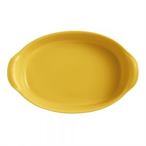 EMILE HENRY Керамична овална форма за печене "LARGE OVAL OVEN DISH" - 41,5х26,5 см - цвят жълт