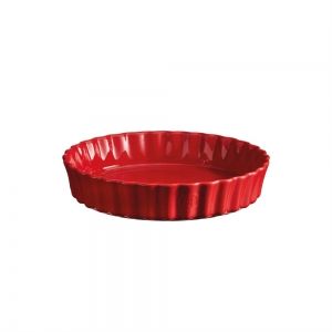 EMILE HENRY Керамична дълбока форма за тарт "DEEP FLAN DISH" - Ø24 см - цвят червен