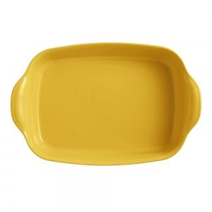 EMILE HENRY Керамична правоъгълна форма за печене "LARGE RECTANGULAR OVEN DISH" - 42х28 см - цвят жълт