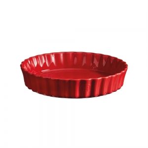 EMILE HENRY Керамична дълбока форма за тарт "DEEP FLAN DISH" - Ø28 см - цвят червен