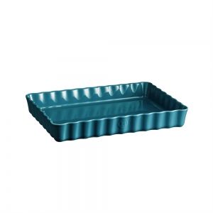 EMILE HENRY Керамична правоъгълна форма за тарт "DEEP RECTANGULAR TART DISH" - 33,5х24 - цвят син
