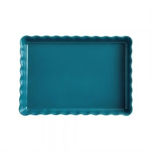 EMILE HENRY Керамична правоъгълна форма за тарт "DEEP RECTANGULAR TART DISH" - 33,5х24 - цвят син